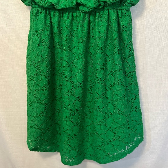 Xhilaration Emerald Green Floral Lace Elastic Waist Dress Size Small - Picture 9 of 14